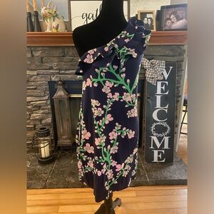 Lilly Pulitzer Winnie One Shoulder Dress Silk/Cotton Blend